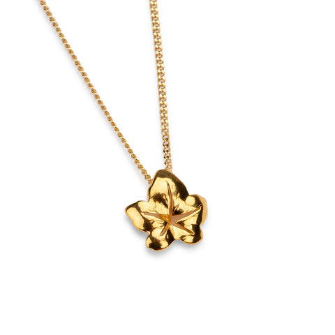Ivy Leaf Necklace in Silver with 24ct Gold