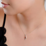 Miniature Parrot Necklace in Amber & Silver