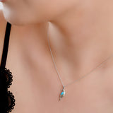 Miniature Parrot Necklace in Turquoise & Silver