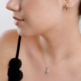 Miniature Parrot Necklace in Turquoise & Silver