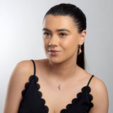 Tropical Pink and Green Parrot Necklace in Silver