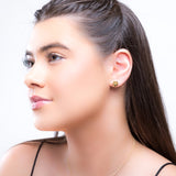 Paw Print Stud Earrings in Silver with 24ct Gold