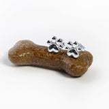Paw Print Stud Earrings in Silver