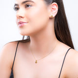 Paw Print Stud Earrings in Silver with 24ct Gold