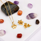 Paw Print Necklace in Silver with 24ct Gold