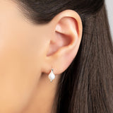 Elegant Stud Earrings in Silver and Pearl
