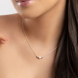 Delicate Single Stone Necklace in Silver and White Pearl