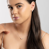 Delicate Single Stone Necklace in Silver and White Pearl