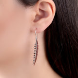 Handpainted Pheasant Bird Feather Hook Earrings