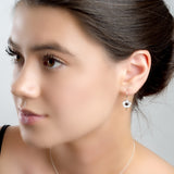 White Poppy Hook Earrings in Silver