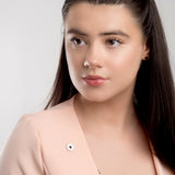 White Peace Poppy Pin in Silver