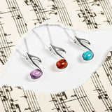 Quaver Music Note Necklace in Silver and Turquoise