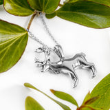 Reindeer / Stag Necklace in Solid Silver