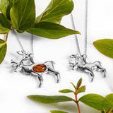 Reindeer / Stag Necklace in Solid Silver