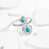 Spiral Design Ring in Silver and Turquoise