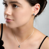 Rose Stud Earrings in Silver