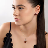 Rose Necklace in Silver and Cognac Amber