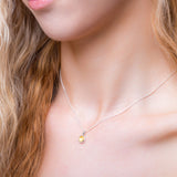 Round Charm Necklace in Silver and Citrine