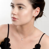 Round Charm Necklace in Silver and Moonstone