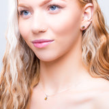 Round Charm Necklace in Silver and Tiger's Eye