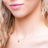 Round Charm Necklace in Silver and Tiger's Eye