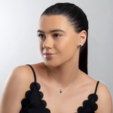 Round Charm Necklace in Silver and Black Onyx