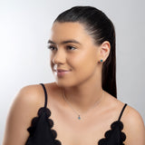 Small Round Stud Earrings in Silver and London Blue Topaz