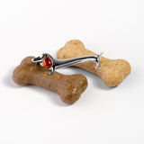 Dachshund / Sausage Dog Brooch in Silver and Amber