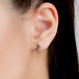 Miniature Seahorse Stud Earrings in Silver