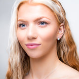 Sealed With A Kiss Stud Earrings in Silver and Larimar