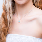 Sealed With A Kiss Necklace in Silver and Larimar