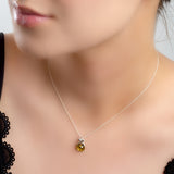 Sealed With A Kiss Necklace in Silver and Green Amber