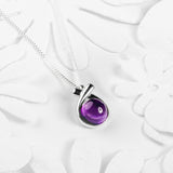 Sealed With A Kiss Necklace in Silver and Amethyst