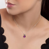 Sealed With A Kiss Necklace in Silver and Amethyst