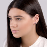 Sea Shell / Seashell Stud Earrings in Silver