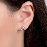 Sea Shell / Seashell Stud Earrings in Silver