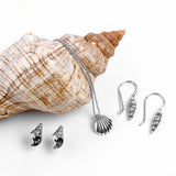 Sea Shell / Seashell Stud Earrings in Silver