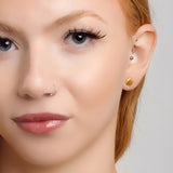 Seashell / Sea Shell Stud Earrings in Silver with 24ct Gold