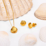 Sea Shell / Seashell Necklace in Silver with 24ct Gold