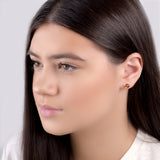 Snail in Shell Earrings in Silver and Amber