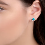 Snail in Shell Earrings in Silver and Turquoise