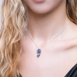 Vintage Inspired Snake Necklace in Silver & Labradorite