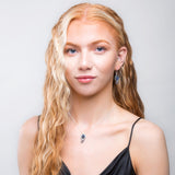 Vintage Inspired Snake Drop Earrings in Silver and Labradorite