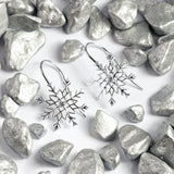 Snowflake Hook Earrings in Silver