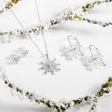 Snowflake Stud Earrings in Silver with Cubic Zirconia