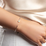 Simple Solo Cuff Bangle in Silver and Ethiopian Opal