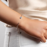 Simple Solo Cuff Bangle in Silver and Owyhee Blue Opal