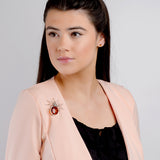 Handmade Large Spider Brooch in Silver and Amber