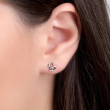 Spider Stud Earrings in Silver