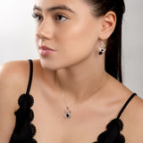 Spider Necklace in Silver and Cherry Amber